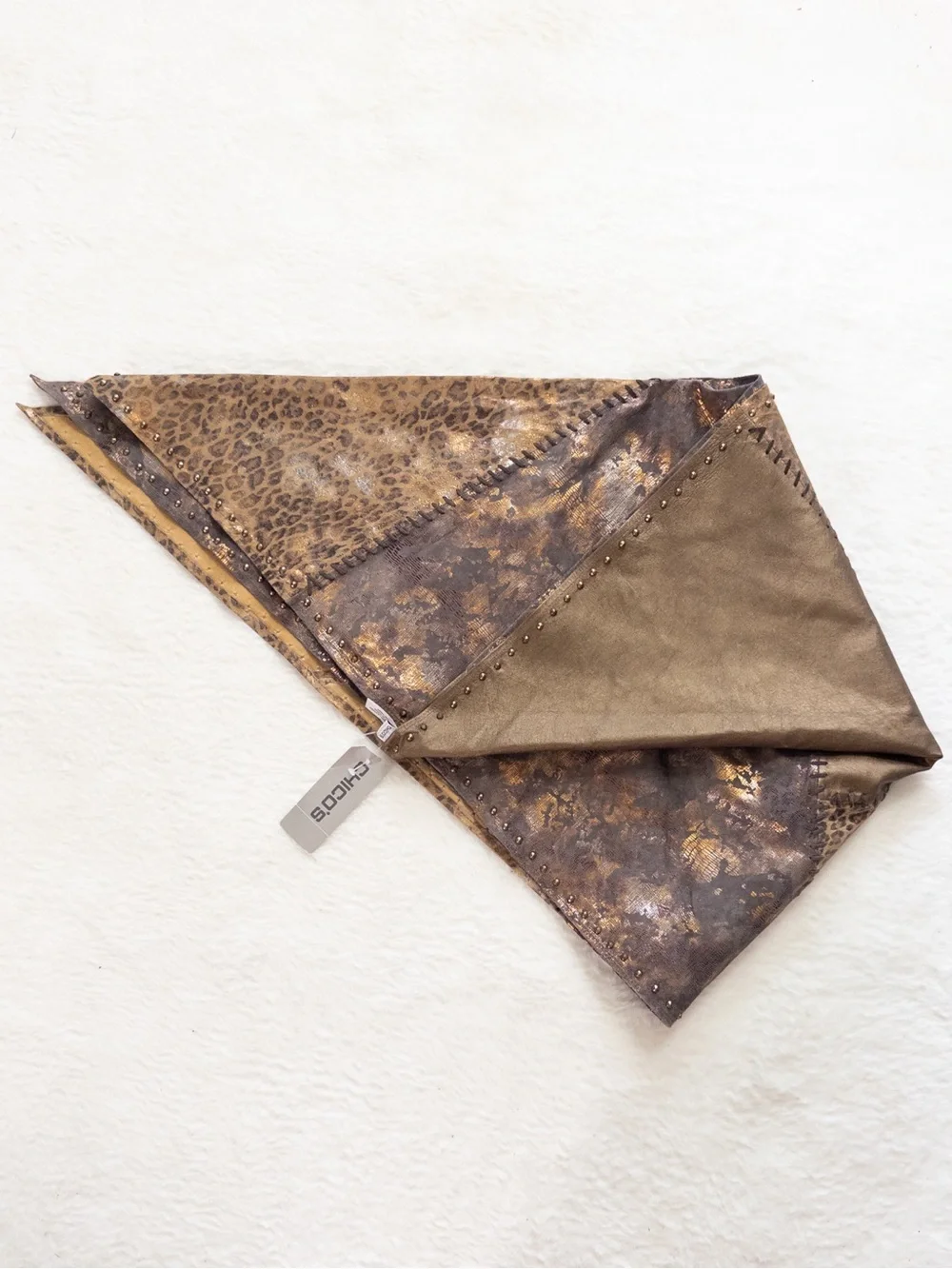 NWT Chico’s Outpost Triangle Leather Wrap 100% Leather Multi $228